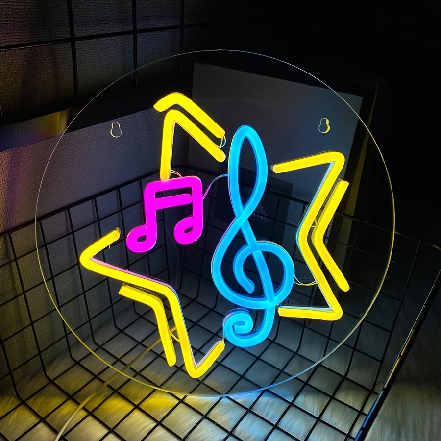 Kids Outdoor Music - Music Star Note Neon Sign Cute