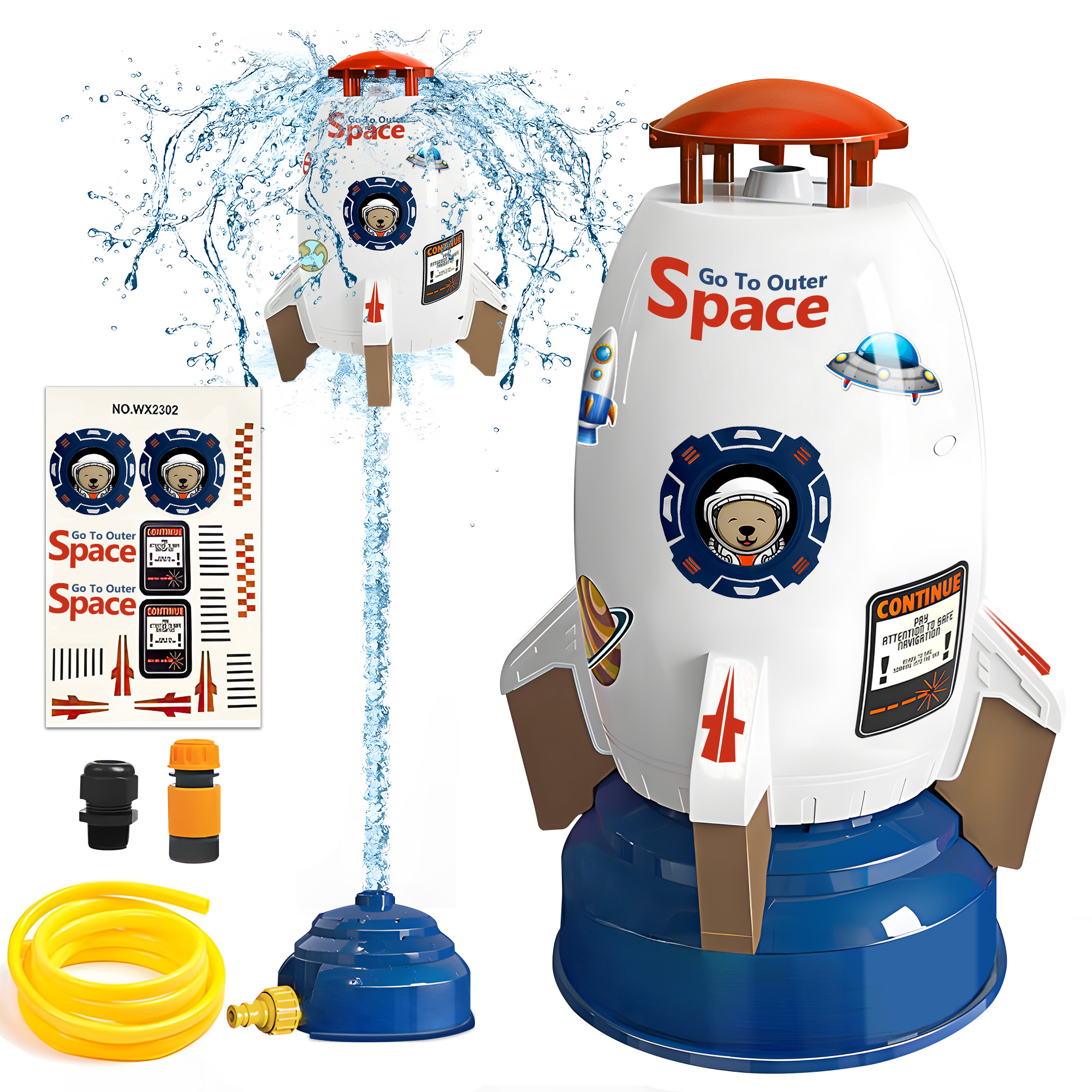 Kids Outdoor Garden Toys - Sprinkler for Kids Outdoor Rocket Toy
