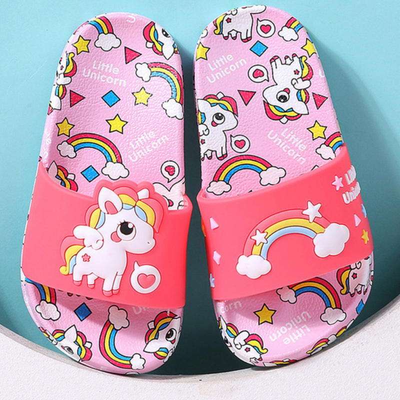 Kids Indoor Outdoor Slippers - Unicorn Slippers for Boy Girl Beach
