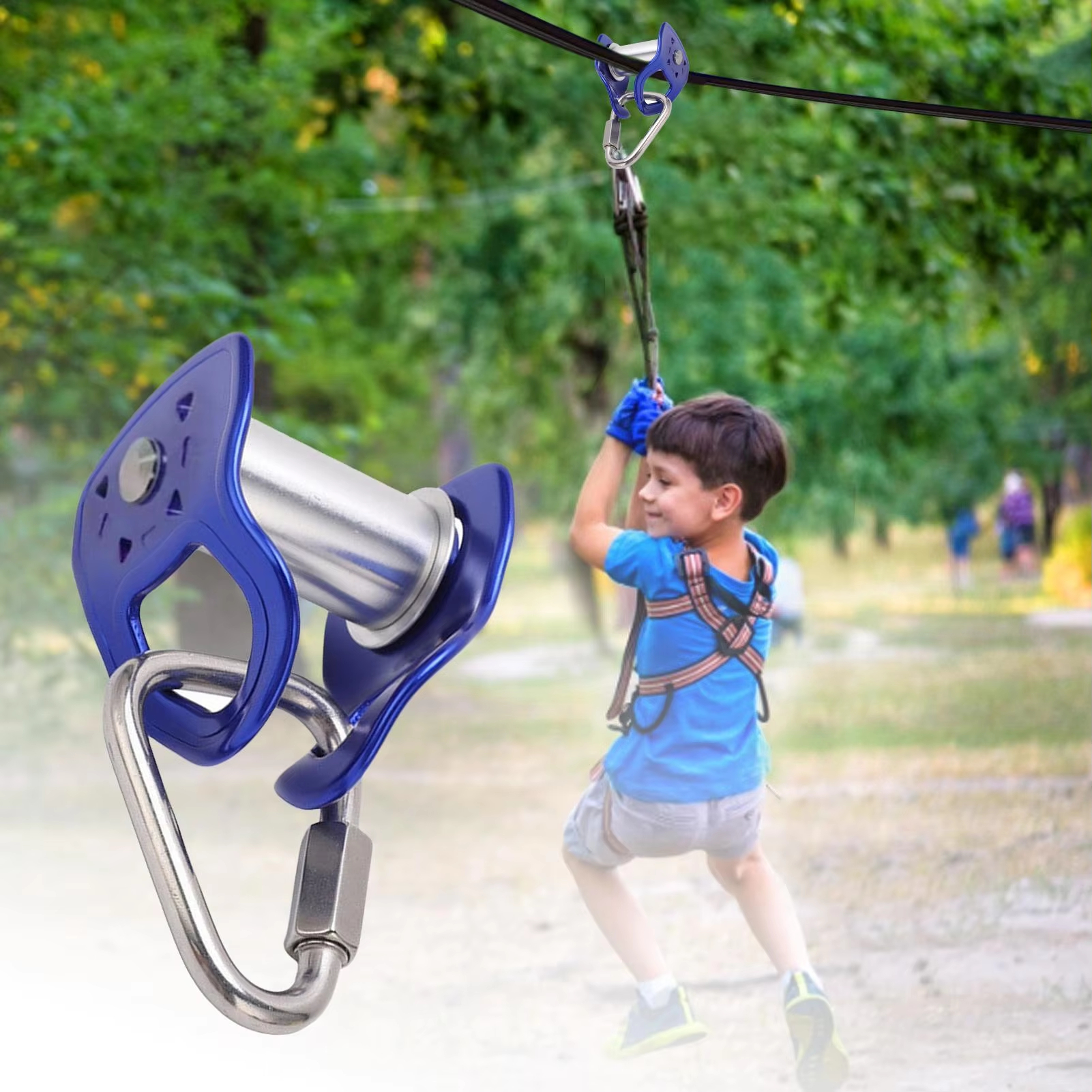 Kids Outdoor Zipline - Outdoor 30 KN Zipline Pulley Set