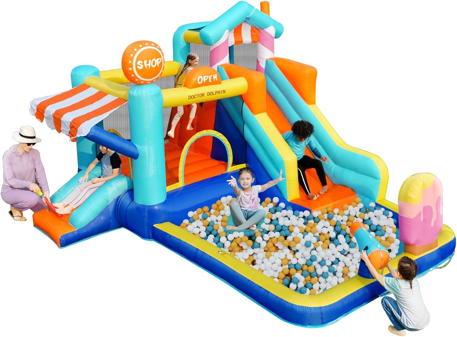 Kids Outdoor Play - Kids Inflatable Bounce House with Double