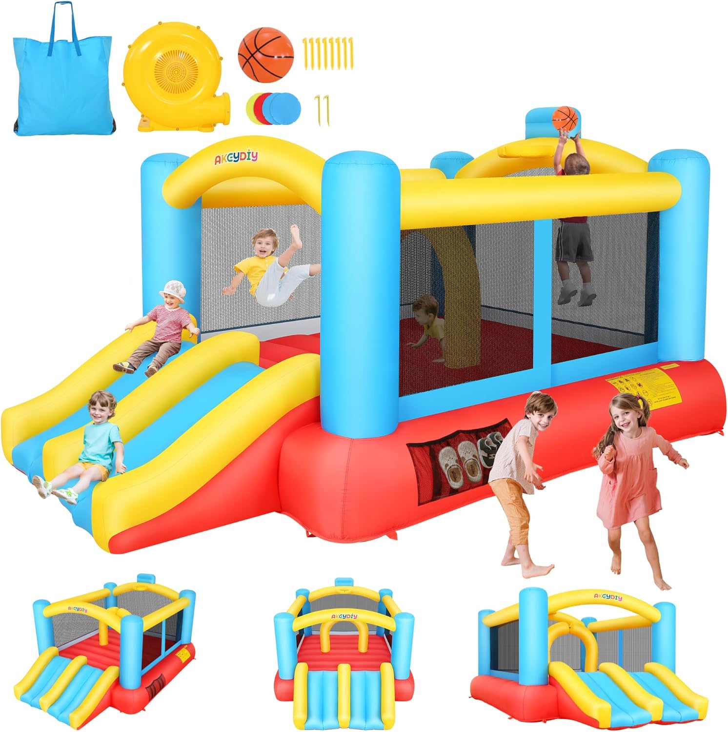 Kids Outdoor Play - Kids Inflatable Bouncy Castle with 2