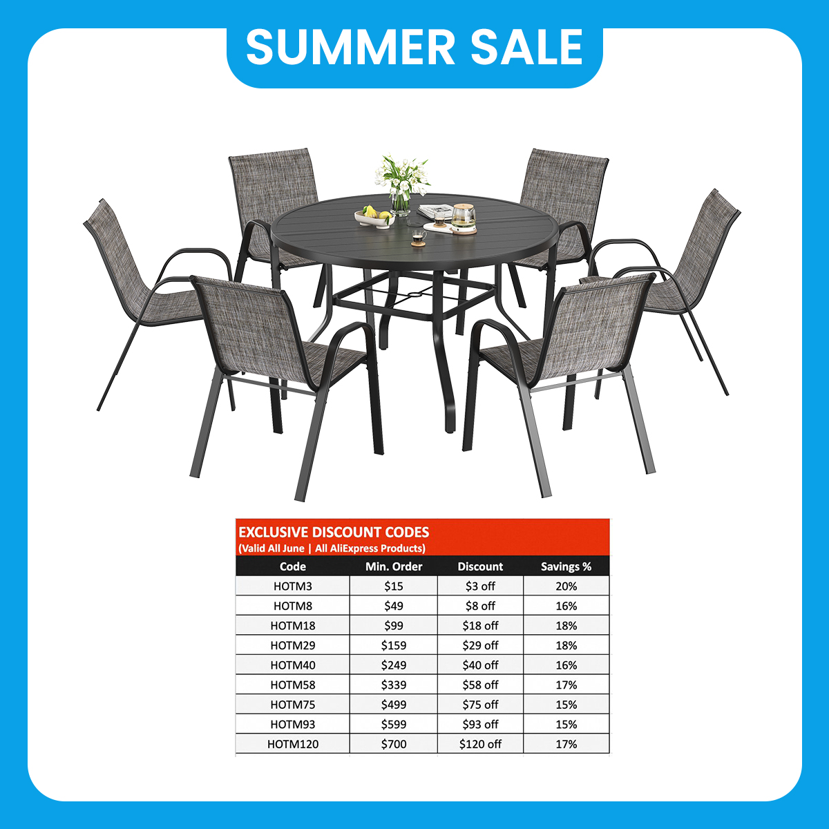 Farini 7-Piece Outdoor Dining  - Kids Outdoor Dining Table recensione e prezzo
