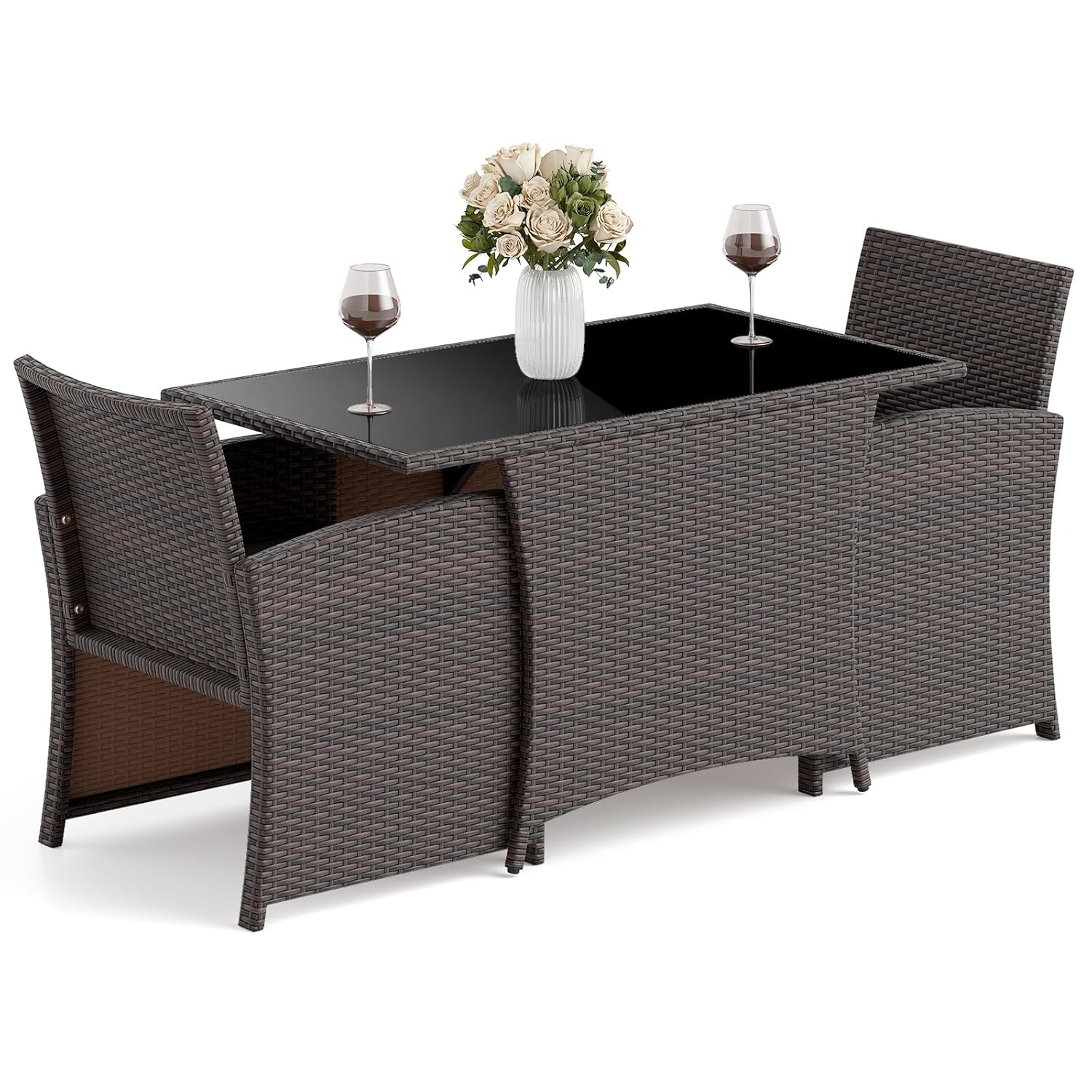 3pc Patio Wicker Dining Set w/ - Kids Outdoor Dining Table recensione e prezzo