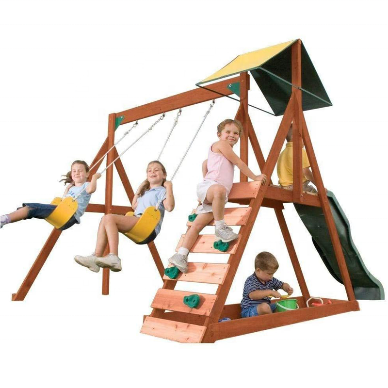 Kids And Children Outdoor Wood - Kids Outdoor Swing Set With Slide recensione e prezzo