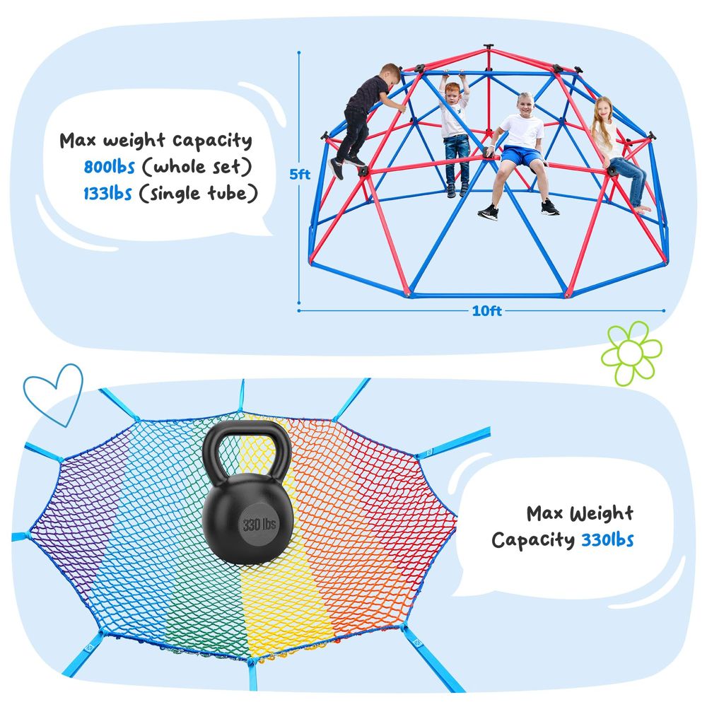 Climbing Dome with Climbing Ca - Kids Outdoor Monkey Bars recensione e prezzo