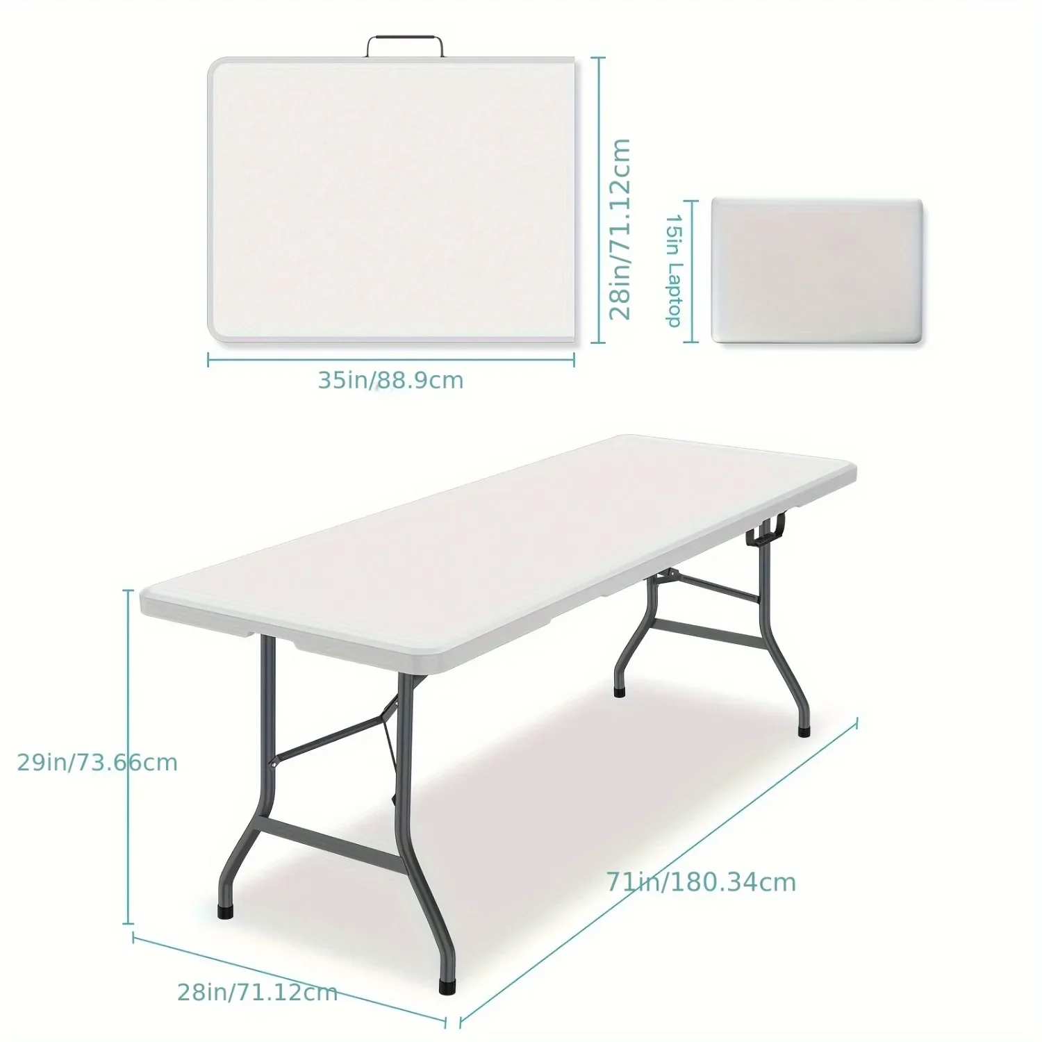 6FT Spacious Plastic Folding T - Kids Outdoor Dining Table recensione e prezzo