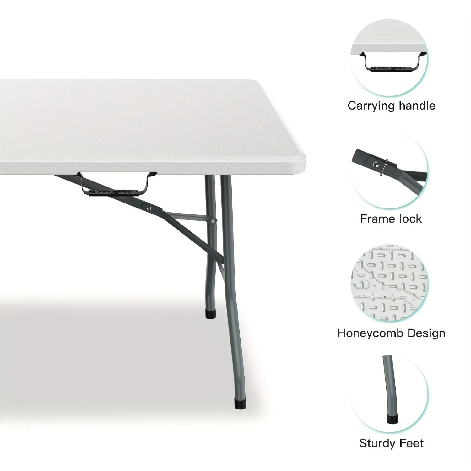 6FT Spacious Plastic Folding T - Kids Outdoor Dining Table recensione e prezzo