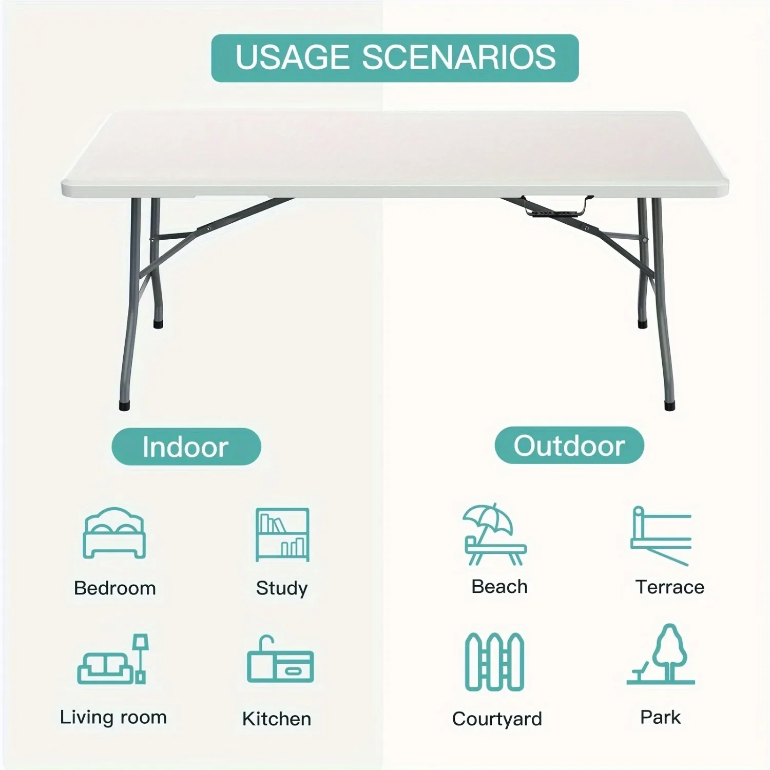 6FT Spacious Plastic Folding T - Kids Outdoor Dining Table recensione e prezzo