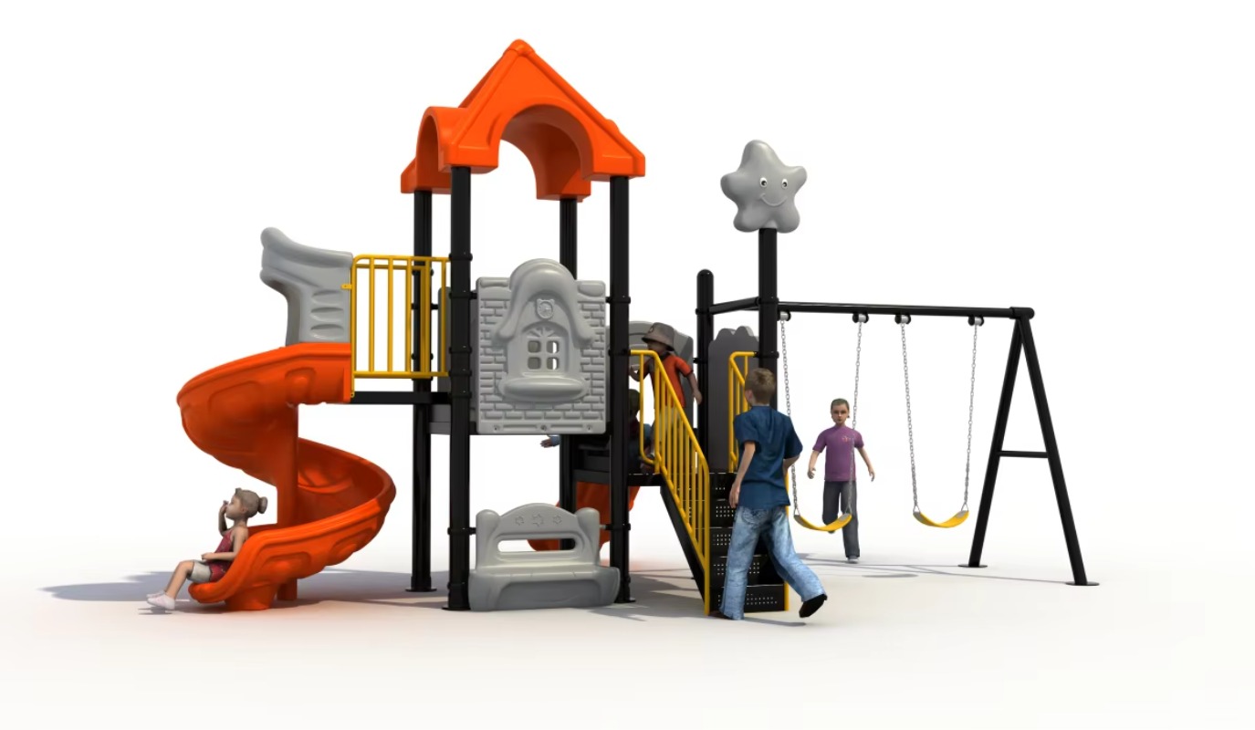 Outdoor Steel Plastic Swing Se - Kids Outdoor Swing Set With Slide recensione e prezzo