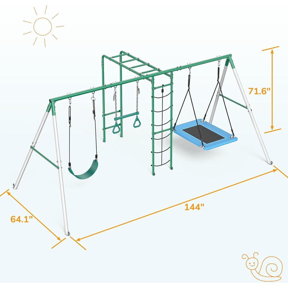 Swing Sets or Backyard with Mo - Kids Outdoor Monkey Bars recensione e prezzo