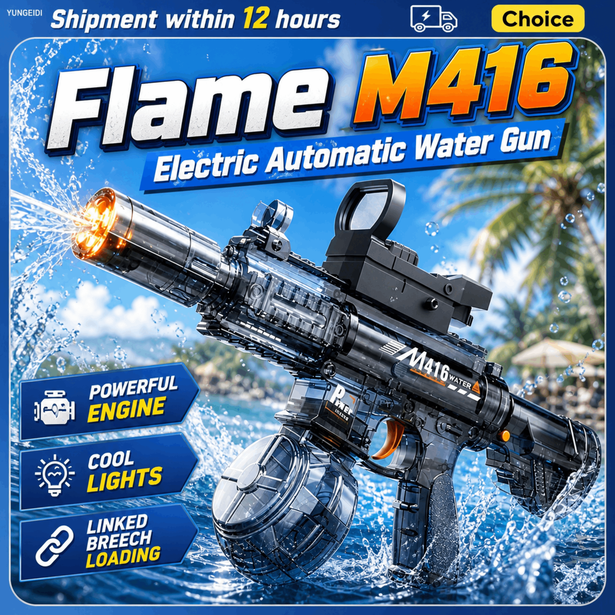 Electric Water Gun Flashing Li - Kids Outdoor Music recensione e prezzo
