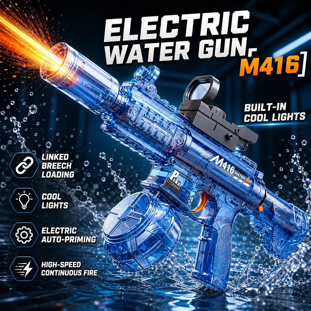 Electric Water Gun Flashing Li - Kids Outdoor Music recensione e prezzo