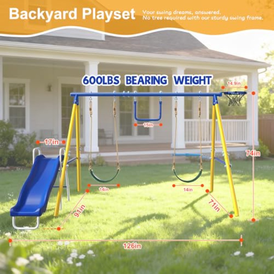 Backyard outdoor playset for k - Kids Outdoor Swing Set With Slide recensione e prezzo