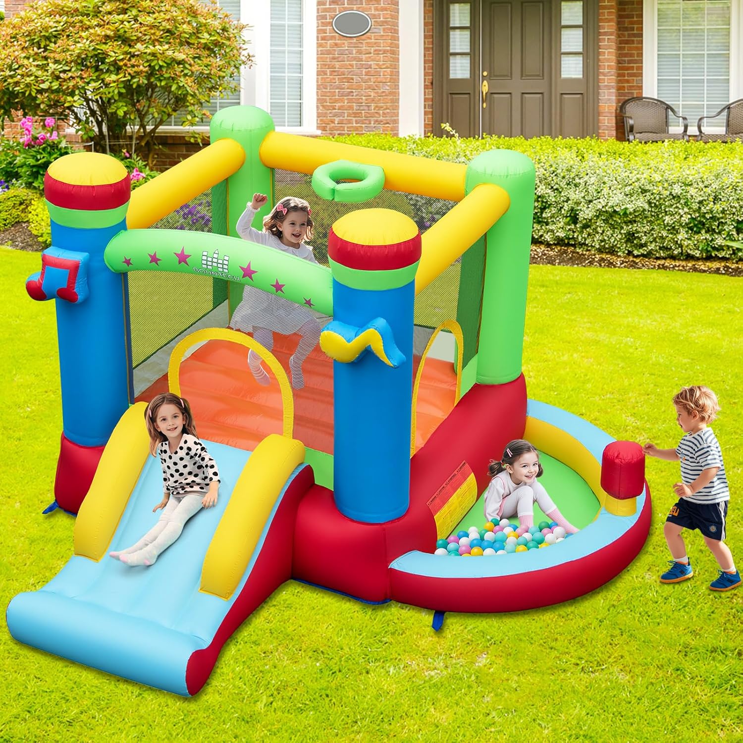 Inflatable Bounce House with B - Kids Outdoor Play recensione e prezzo