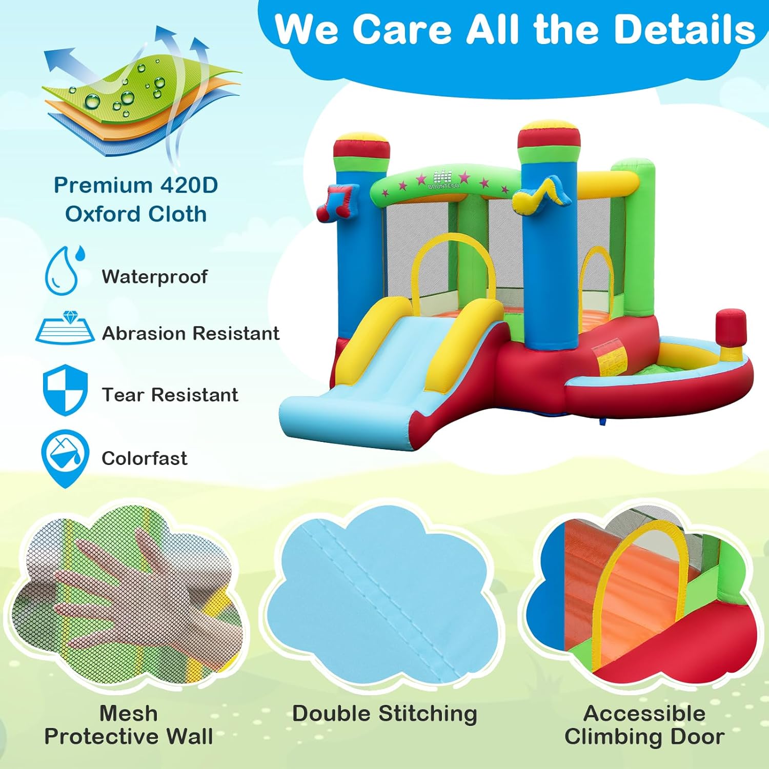 Inflatable Bounce House with B - Kids Outdoor Play recensione e prezzo