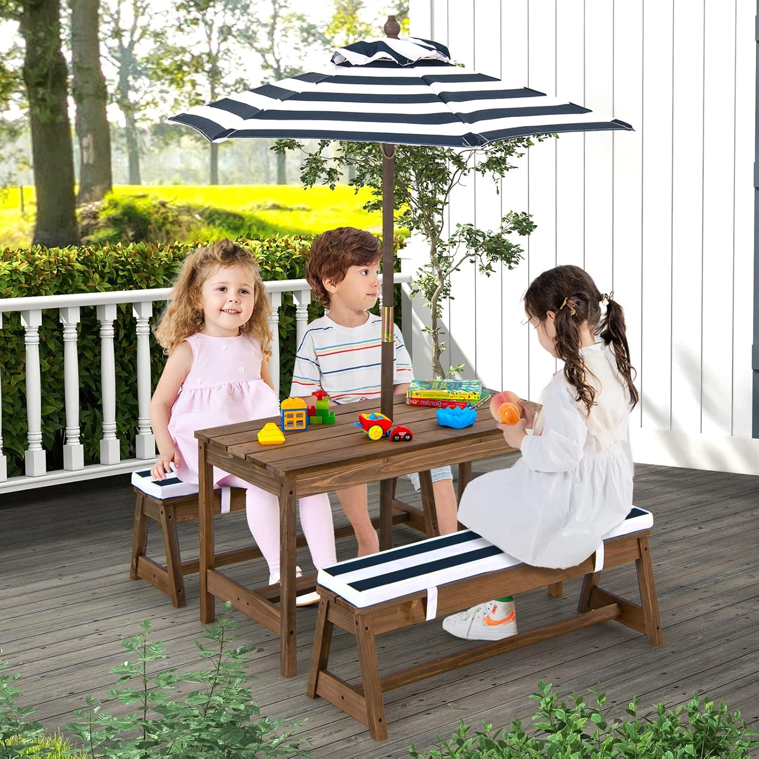 Height Adjustable Wooden Kids  - Kids Outdoor Umbrella For Table recensione e prezzo