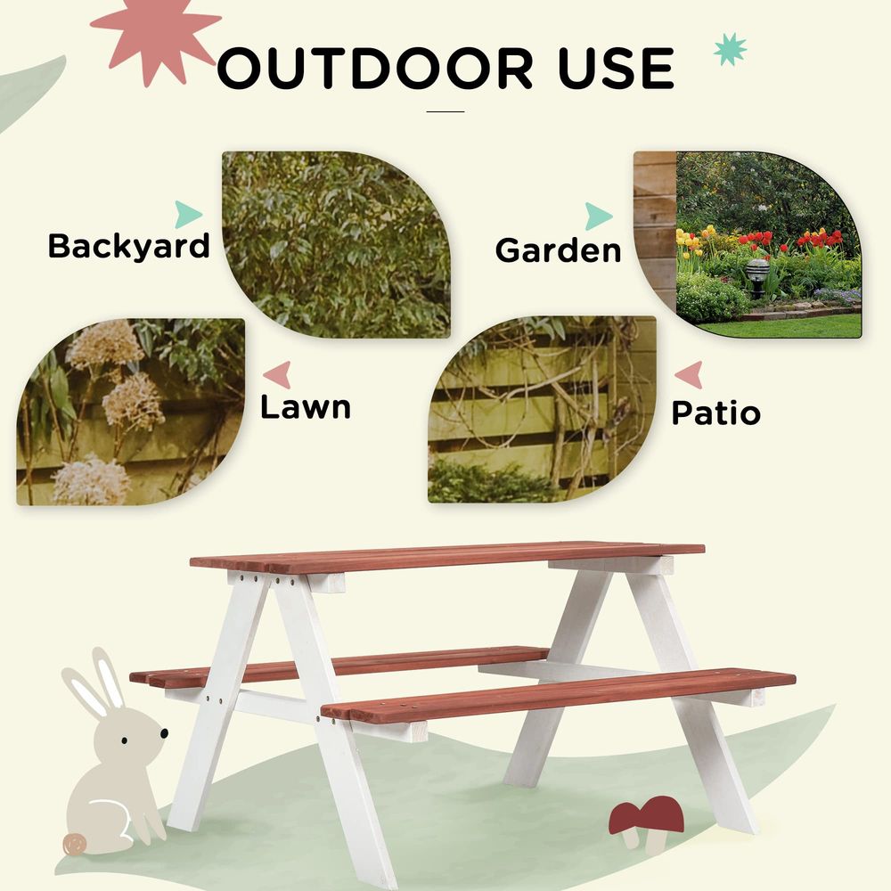 Kids Picnic Table Set, Wooden  - Kids Outdoor Toys B&Q recensione e prezzo