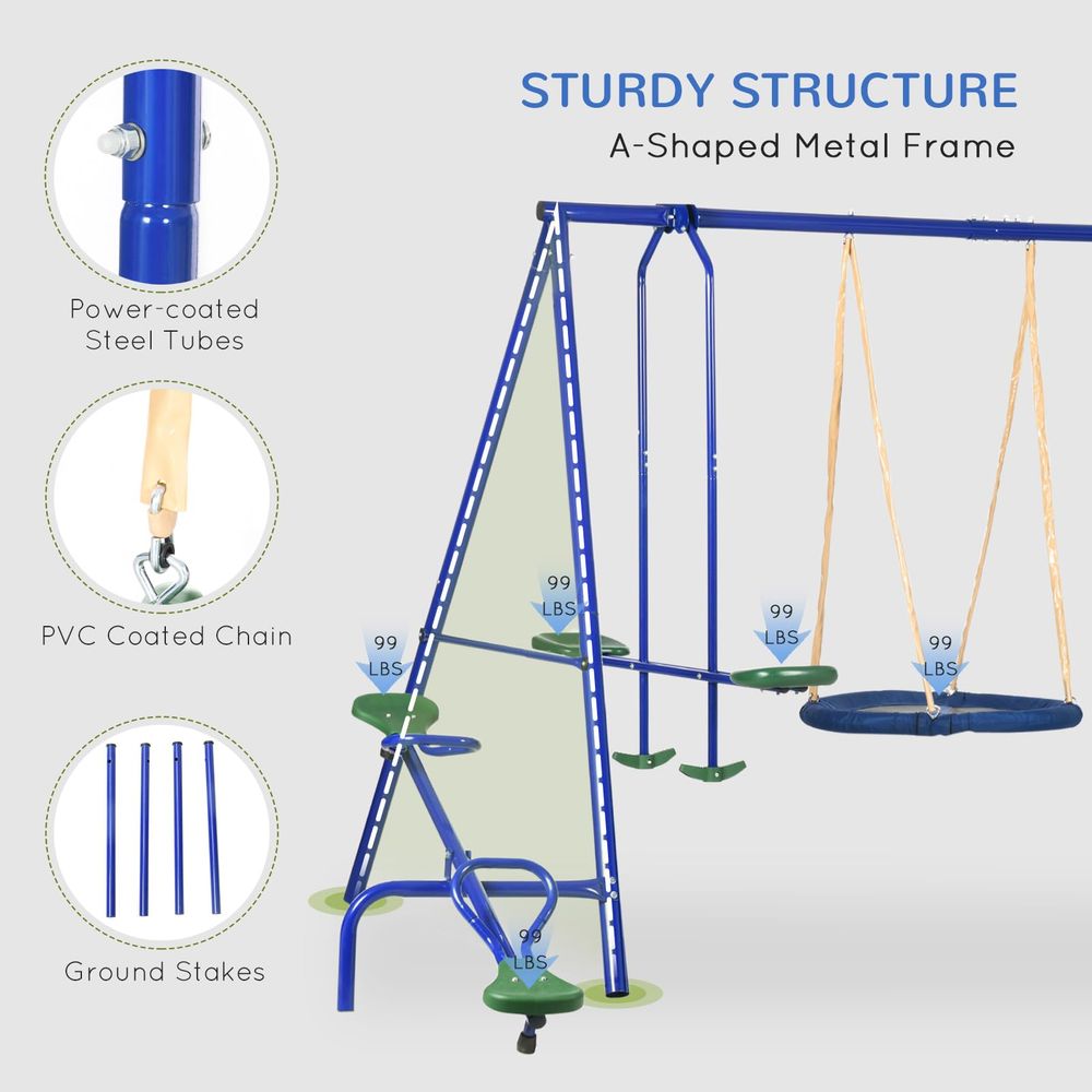 Swing Set for Backyard, 5 in 1 - Kids Outdoor Swing Set With Slide recensione e prezzo