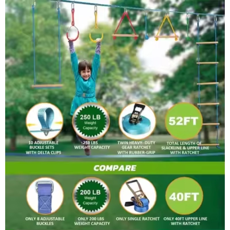 Warrior Obstacle Course Kit fo - Kids Outdoor Monkey Bars recensione e prezzo