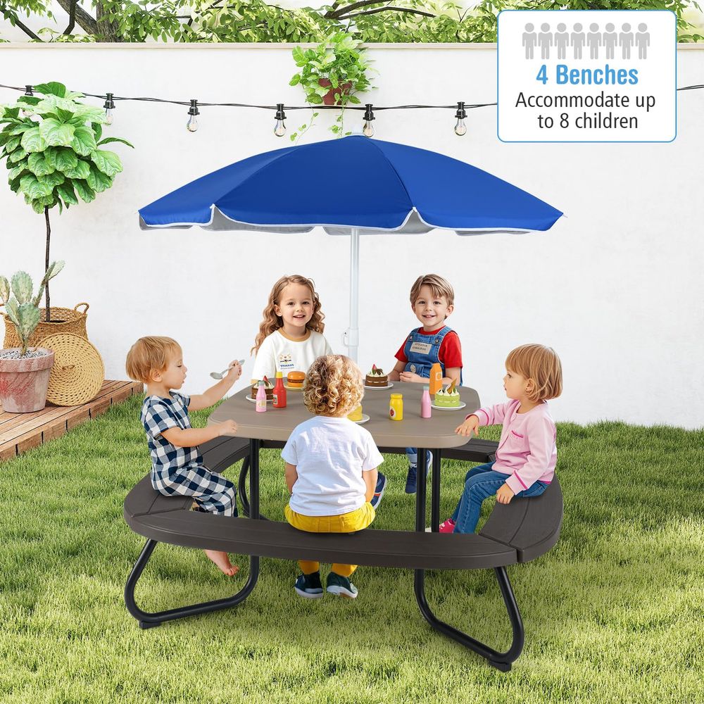 Kids Picnic Table, 8 Person To - Kids Outdoor Umbrella For Table recensione e prezzo