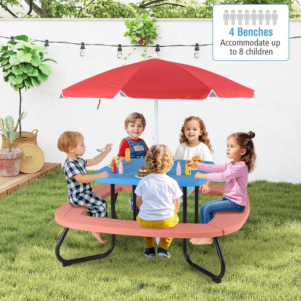 Kids Picnic Table, 8 Person To - Kids Outdoor Umbrella For Table recensione e prezzo