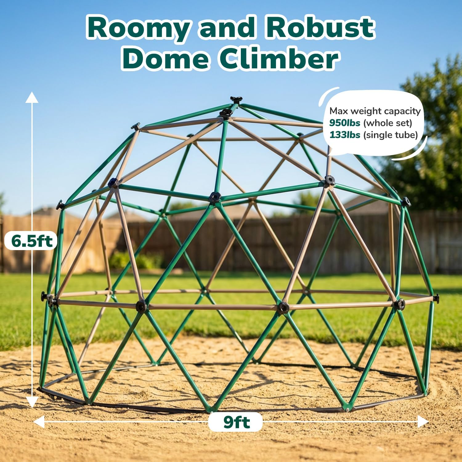 6.5 FT Tall Climbing Dome with - Kids Outdoor Monkey Bars recensione e prezzo