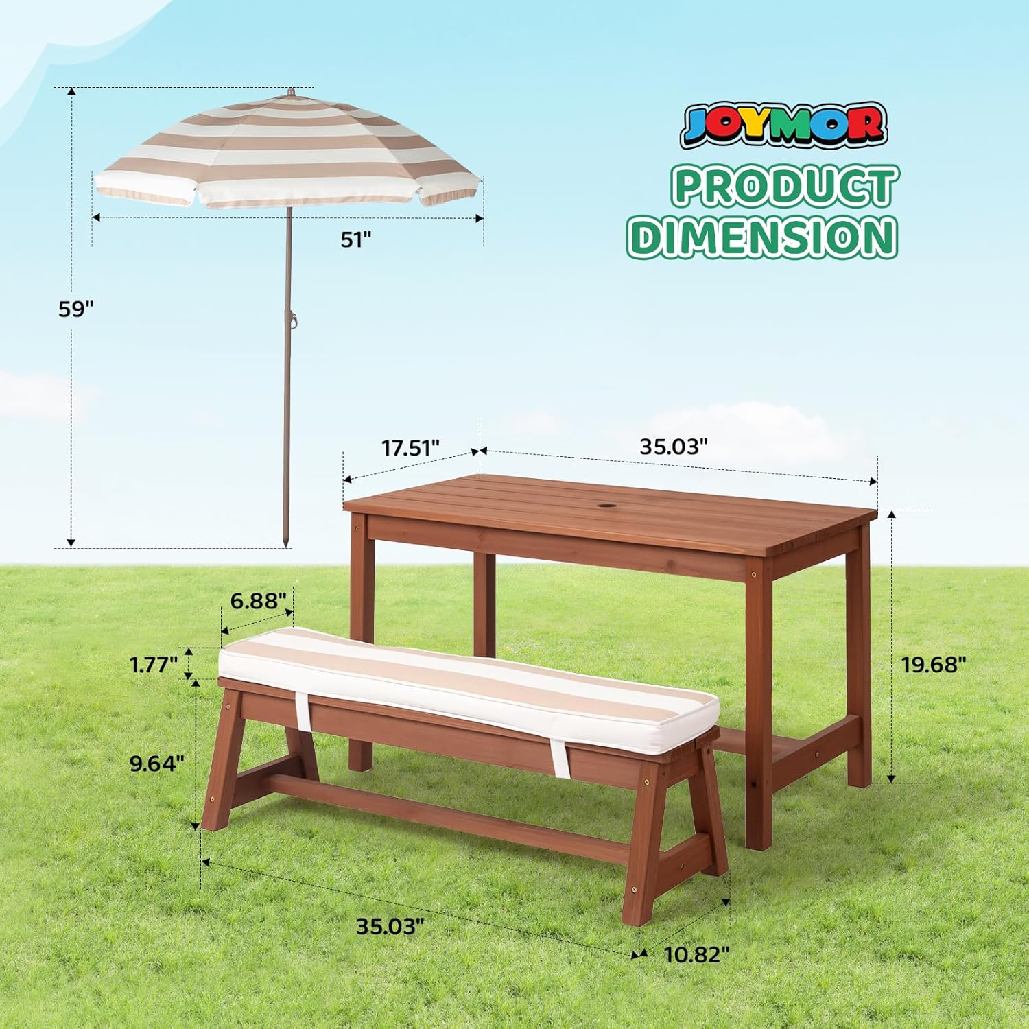 Kids Picnic Table Outdoor Wood - Kids Outdoor Umbrella For Table recensione e prezzo