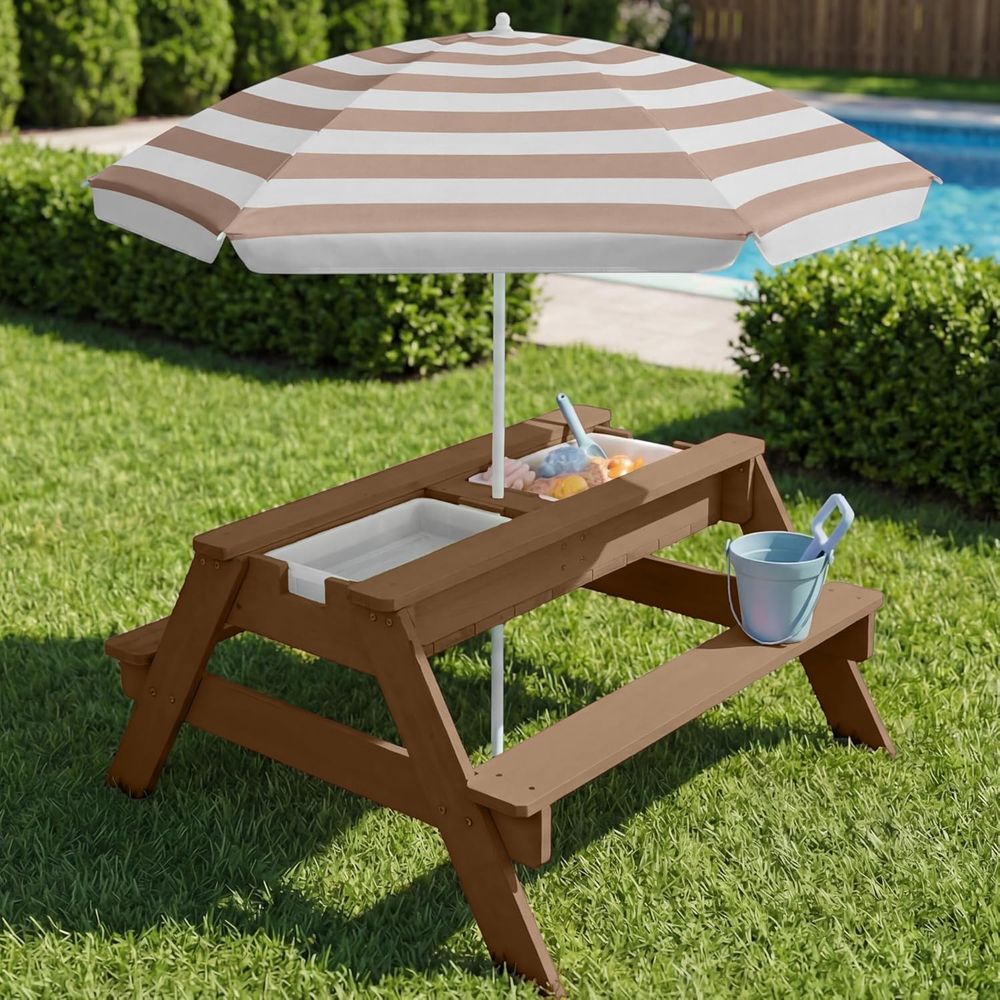 Kids Picnic Table with Umbrell - Kids Outdoor Umbrella For Table recensione e prezzo