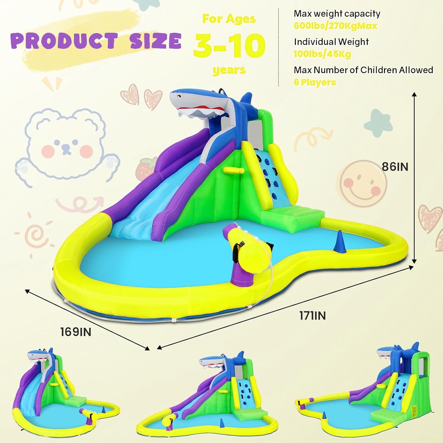 13x14FT Inflatable Bounce Hous - Kids Outdoor Play recensione e prezzo