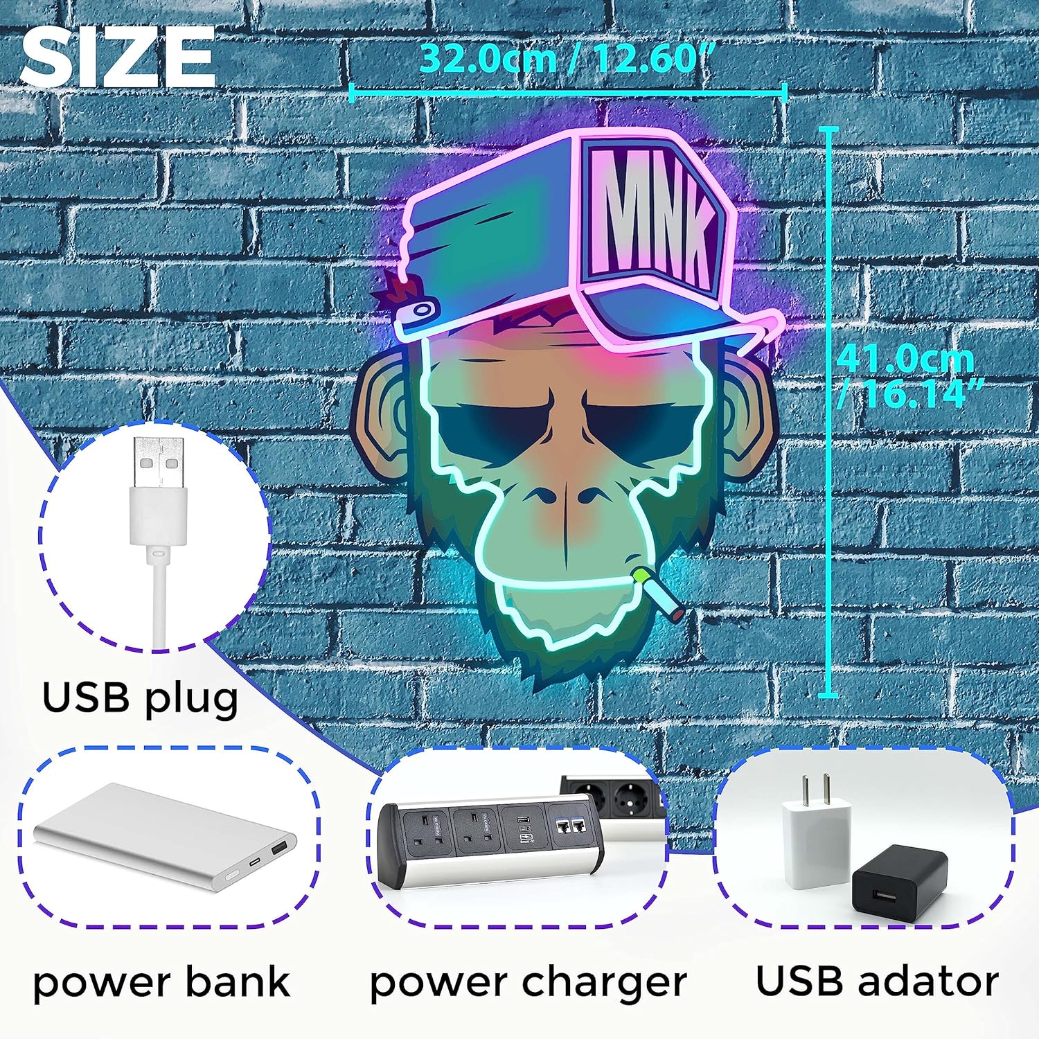 Cool Monkey with Hat Neon Sign - Kids Outdoor Monkey Bars recensione e prezzo