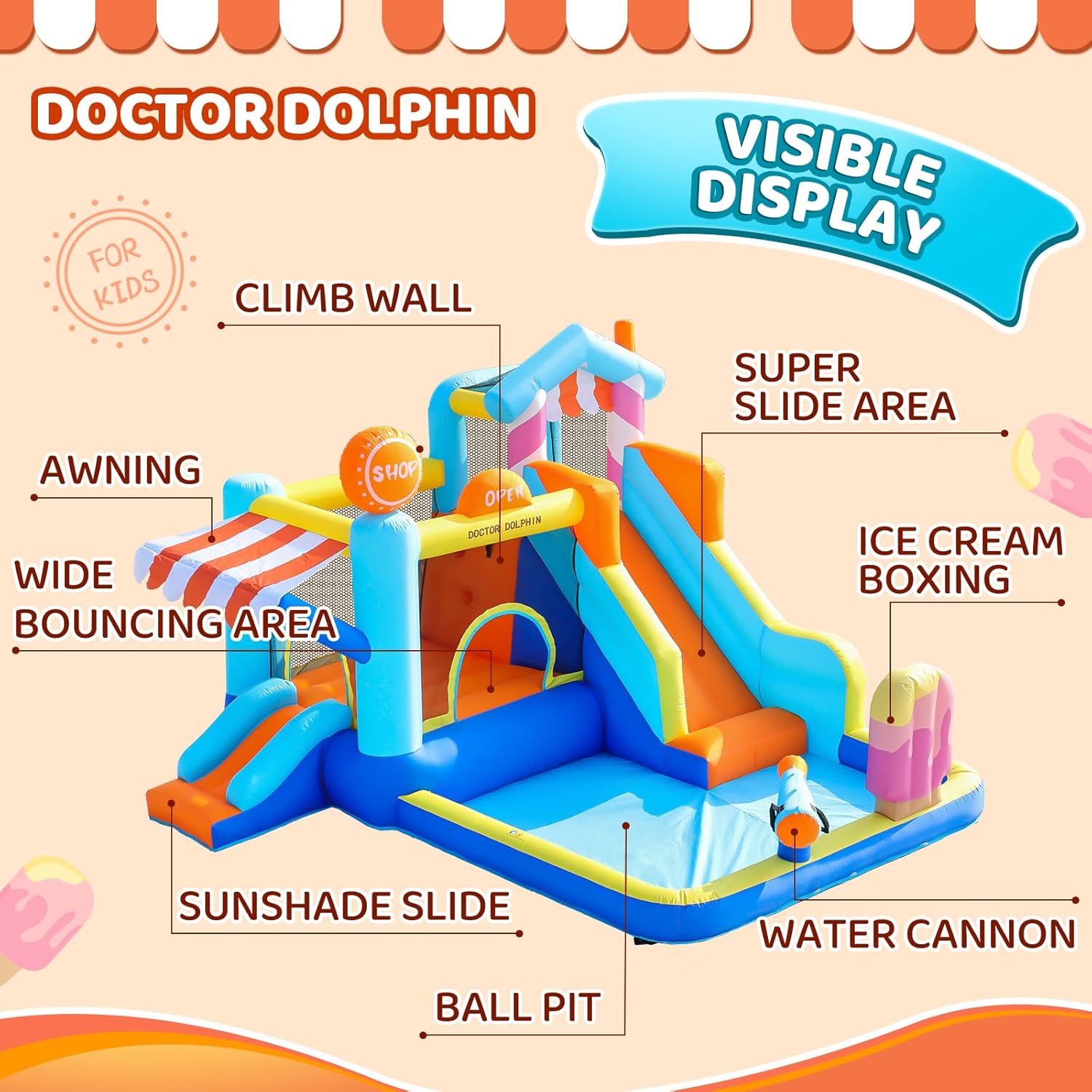 Kids Inflatable Bounce House w - Kids Outdoor Play recensione e prezzo