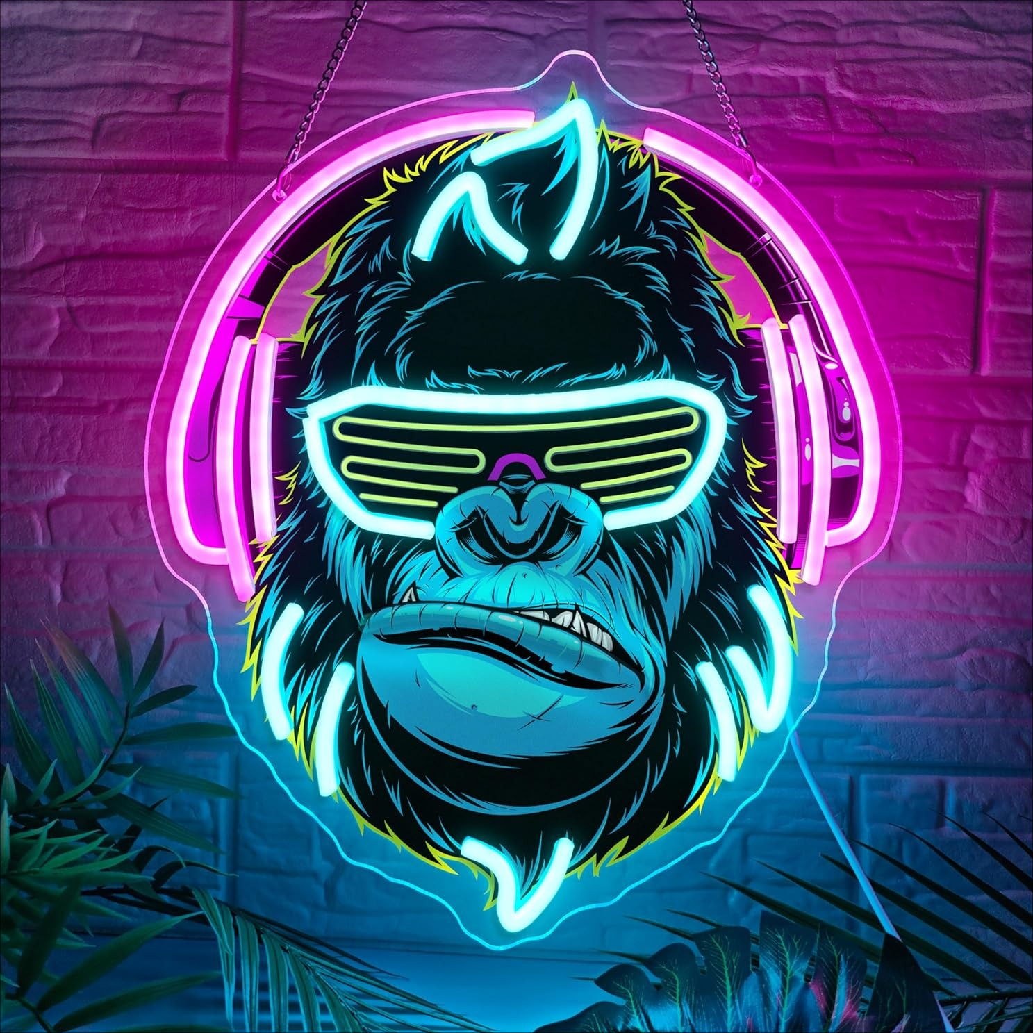 Monkey Gamer Neon Sign USB Dim - Kids Outdoor Monkey Bars recensione e prezzo