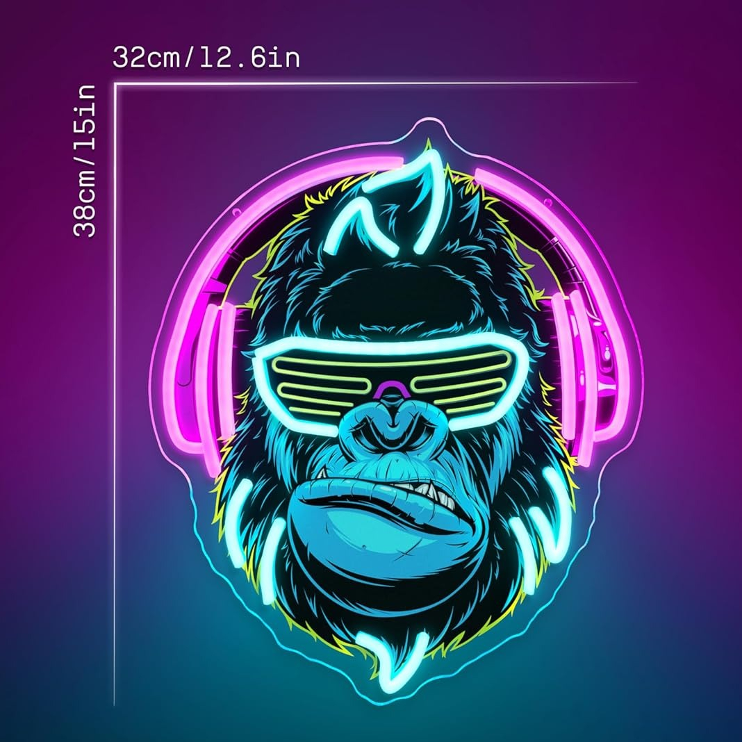 Monkey Gamer Neon Sign USB Dim - Kids Outdoor Monkey Bars recensione e prezzo