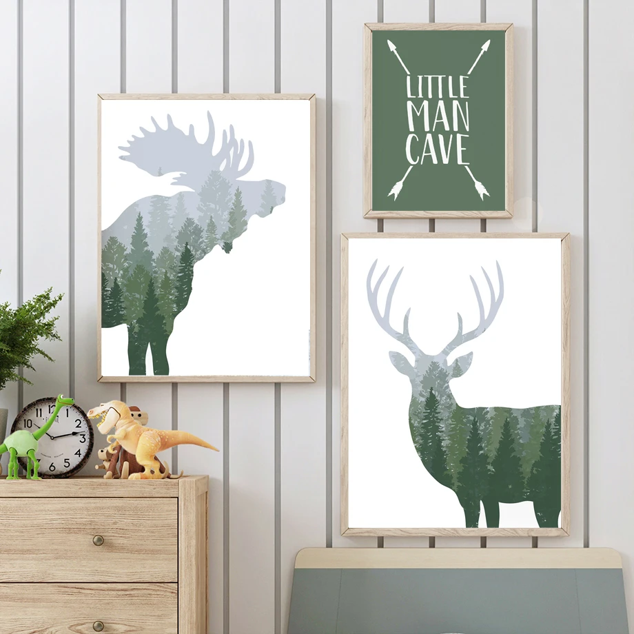 Green Woodland Deer Bear Moose - Kids Outdoor Quotes recensione e prezzo