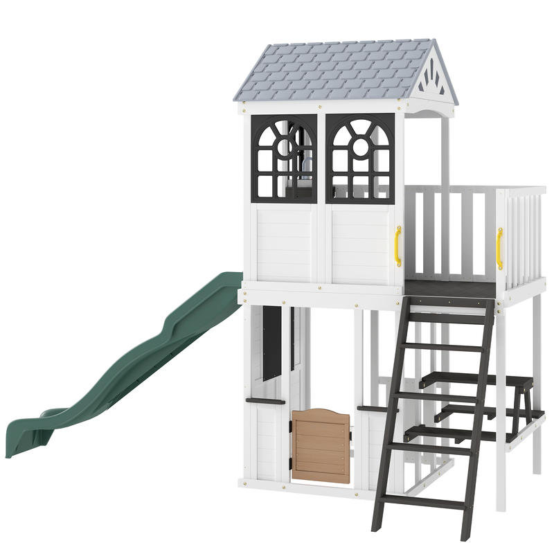 Qaba Two-Story Outdoor Playhou - Qaba Kids Outdoor Playhouse recensione e prezzo