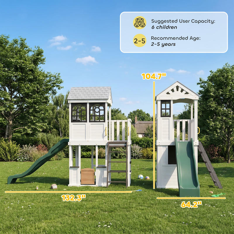 Qaba Two-Story Outdoor Playhou - Qaba Kids Outdoor Playhouse recensione e prezzo