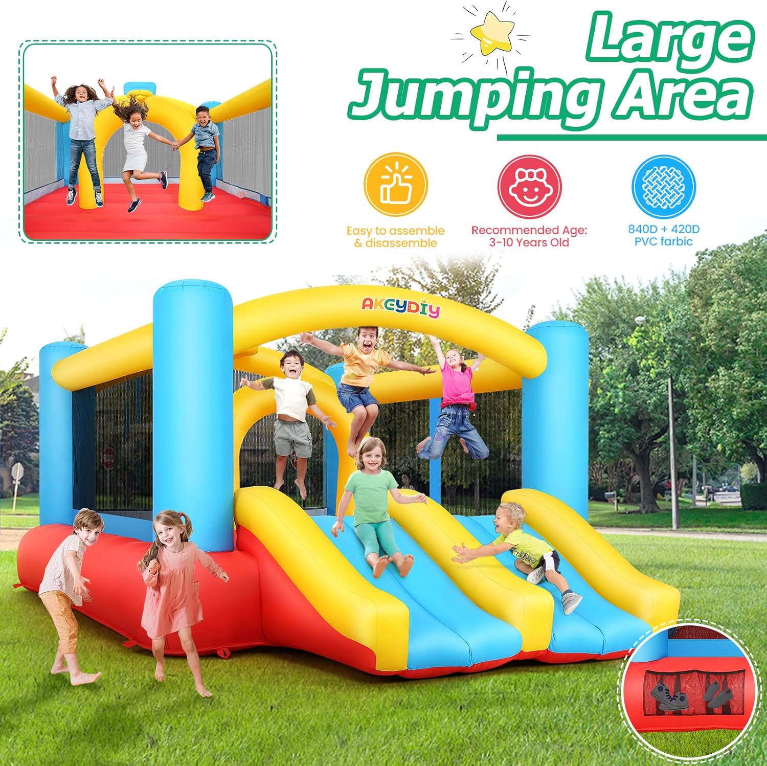 Kids Inflatable Bouncy Castle  - Kids Outdoor Play recensione e prezzo