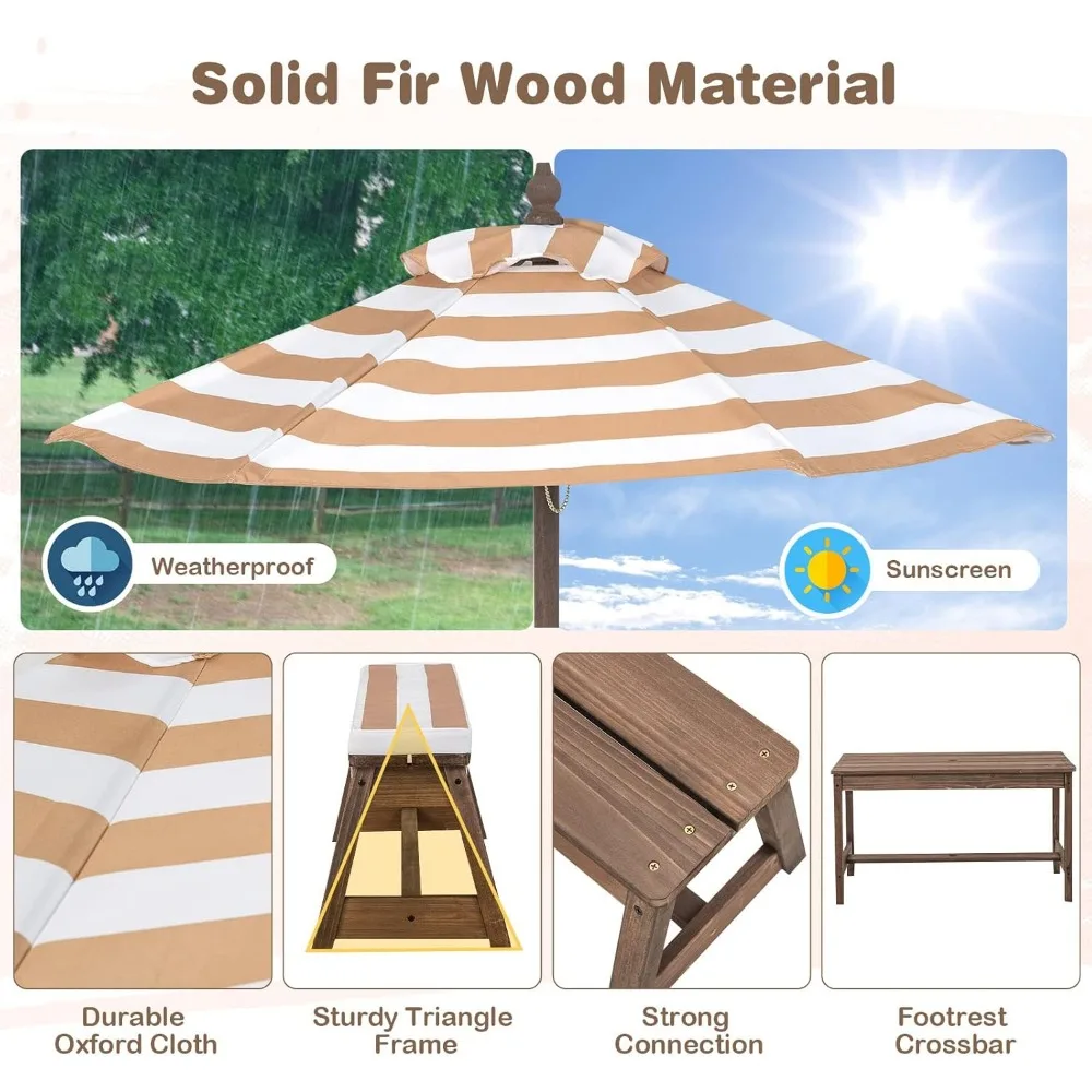 Kids Picnic Table, Outdoor Woo - Kids Outdoor Umbrella For Table recensione e prezzo