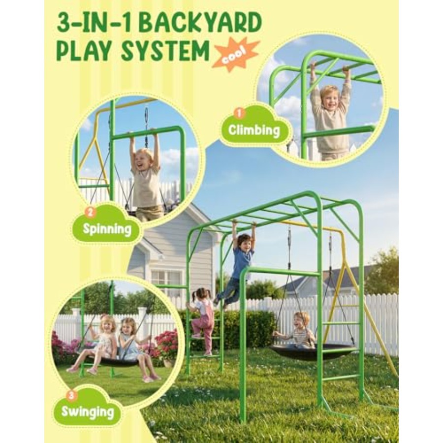 Monkey Bars Set for Backyard w - Kids Outdoor Monkey Bars recensione e prezzo